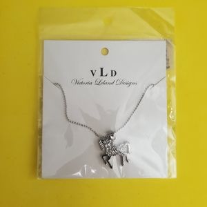 New Victoria Leland Rhinestone Horse Necklace